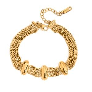18K Gold Plated Multi Layer Cuban link Bracelet
